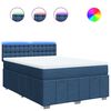 vidaXL Boxspringbett mit Matratze Blau 140x190 cm Stoff