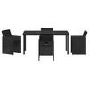vidaXL Garten Essgruppe 5 pcs Schwarz Poly-Rattan