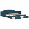 vidaXL Tagesbett Ausziehbar mit Schubladen Blau 100x200 cm Samt