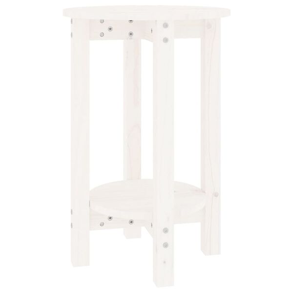 vidaXL Couchtisch Wei&szlig; &Oslash; 40x60 cm Massivholz Kiefer