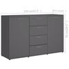 vidaXL Sideboard Grau 120x35,5x75 cm Holzwerkstoff