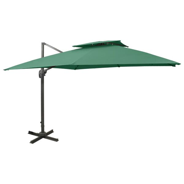vidaXL Ampelschirm mit L&uuml;ftung 300x300 cm Gr&uuml;n