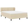 vidaXL Boxspringbett mit Matratze Creme 160 x 200 cm Stoff