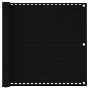 vidaXL Balkon-Sichtschutz Schwarz 90x600 cm HDPE