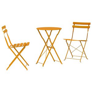 vidaXL Klapp Bistro Set 3 stk. Senf Stahl