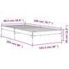 vidaXL Bettgestell Braun Eichen-Optik 100x200 cm Holzwerkstoff Metall