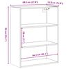 vidaXL Wandregal Altholz-Optik 69,5x32,5x90 cm