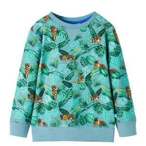 Kinder-Sweatshirt Gr&uuml;n Meliert 92