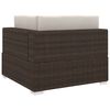 vidaXL Modular-Sofa-Eckteil 1 Stk. + Auflagen Poly Rattan Braun