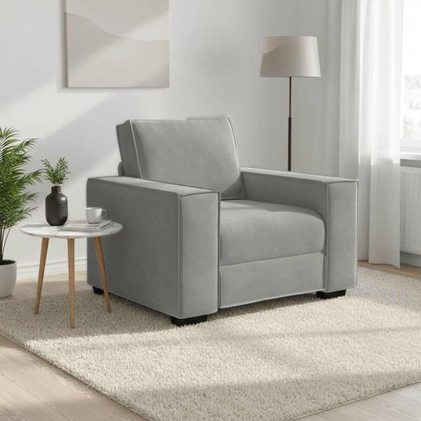 vidaXL Sessel Hellgrau 100x78x84 cm Samt