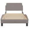 vidaXL Bettgestell mit Kopfteil "Dover" Taupe 90x190 cm Stoff