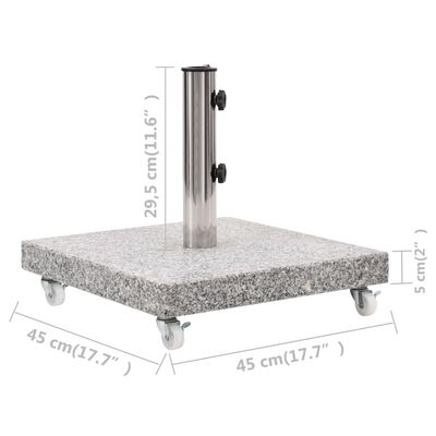 vidaXL Sonnenschirmständer Granit 30 kg Quadrat Grau