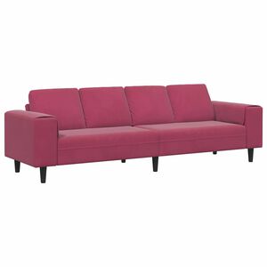 vidaXL Wohnzimmer Couch Weinrot 250 x 77 x 76 cm