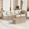 vidaXL Gartensofa-set mit Kissen 8 pcs Beige und Wei&szlig; Poly-Rattan