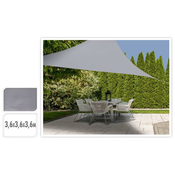 ProGarden Sonnensegel 3,6x3,6x3,6 m Grau Dreieckig