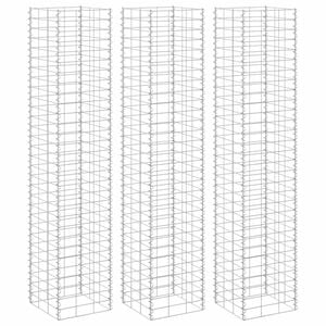 vidaXL Gabionen-Hochbeete 3 Stk. 30x30x150 cm Eisen