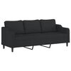 vidaXL 3-Sitzer-Sofa mit Hocker Schwarz 210 cm Stoff