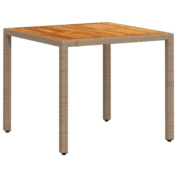 vidaXL 5-tlg. Garten-Essgruppe mit Kissen Beige Poly Rattan Akazie