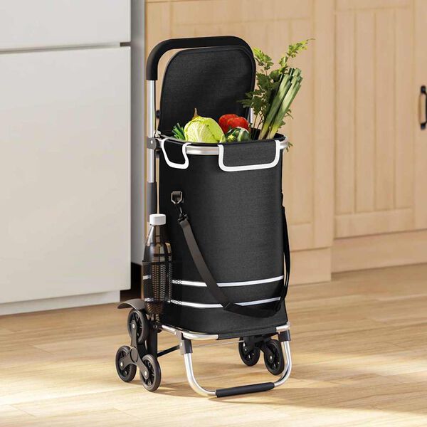 vidaXL Einkaufswagen Schwarz 47 x 39 x 100,5 cm Oxford-stoff