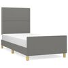 vidaXL Bettgestell ohne Matratze Dunkelgrau 90x190 cm Stoff