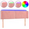 vidaXL LED Kopfteil Rosa 147x16x78/88 cm Samt