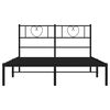 vidaXL Bettgestell mit Kopfteil Metall Schwarz 140x200 cm