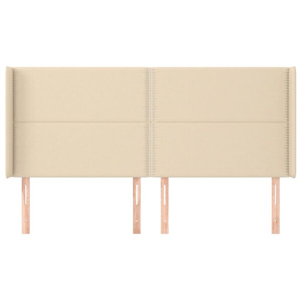 vidaXL Kopfteil mit Ohren Creme 183x16x118/128 cm Stoff