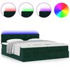 vidaXL Ottoman-Bett mit Matratzen & LEDs Dunkelgr&uuml;n 180x200 cm Samt