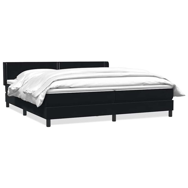 vidaXL Boxspringbett mit Matratze Schwarz 200x210 cm Samt