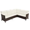 vidaXL 4-tlg. Garten-Lounge-Set mit Auflagen Poly Rattan Braun