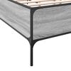 vidaXL Bettgestell Grau Sonoma 135x190 cm Holzwerkstoff und Metall