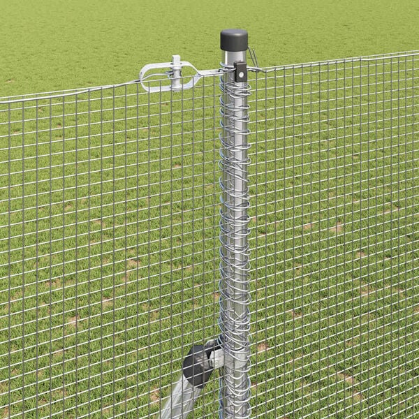 vidaXL Zaunpfosten Silber 25 x 1,6 m (12 x 12 mm Netz) Stahl