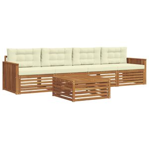 vidaXL Outdoor-Sofagarnitur 5 stk. Natur und Creme