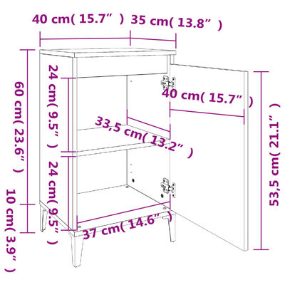 vidaXL Nachttisch Schwarz 40x35x70 cm Holzwerkstoff