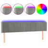 vidaXL LED Kopfteil Hellgrau 183x16x78/88 cm Samt