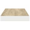 vidaXL Schweberegal Eichen-Optik und Wei&szlig; 80x23,5x3,8 cm MDF