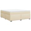 vidaXL Boxspringbett mit Matratze Creme 180x200 cm Stoff