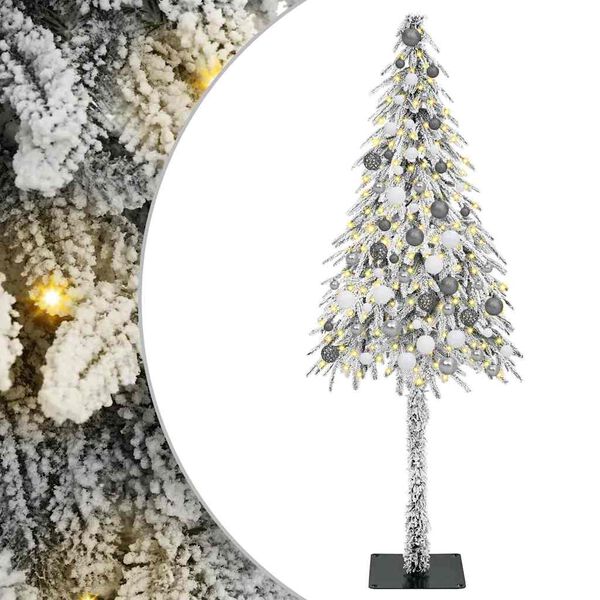 vidaXL Weihnachtsbaum mit 300 LEDs Weiß 180 cm PE und Stahl