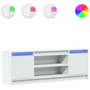 vidaXL TV-Schrank mit LED-Beleuchtung Wei&szlig; 139,5x34x50cm Holzwerkstoff