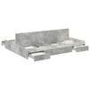 vidaXL Aufbewahrungsbettgestell Beton Grau 135 x 190 cm Holzwerkstoff
