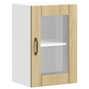vidaXL K&uuml;chen-H&auml;ngeschrank mit Glast&uuml;r Lucca Sonoma-Eiche