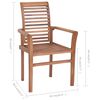 vidaXL Essst&uuml;hle 8 Stk. mit Beigen Kissen Massivholz Teak