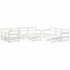 vidaXL 10-tlg. Garten-Lounge-Set Wei&szlig; Massivholz Kiefer