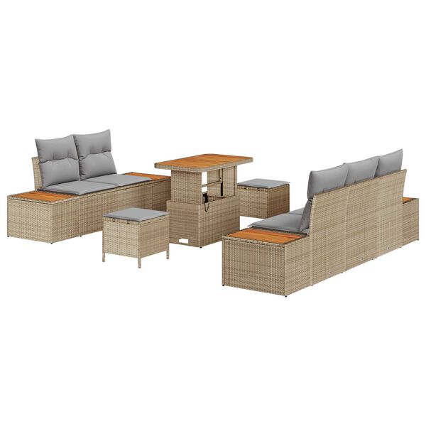 vidaXL Gartensofa-set 8 pcs Beige Poly-Rattan