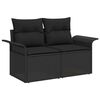 vidaXL Gartensofa-set mit Kissen 11 pcs Schwarz Poly-Rattan