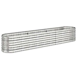 vidaXL Hochbeet Verzinkter Stahl 224x40x36 cm Silbern