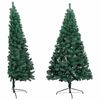 vidaXL K&uuml;nstlicher Halb-Weihnachtsbaum Beleuchtung Kugeln Gr&uuml;n 150 cm