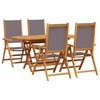 vidaXL Garten Essgruppe 5 pcs Anthrazit Massivholz Akazie