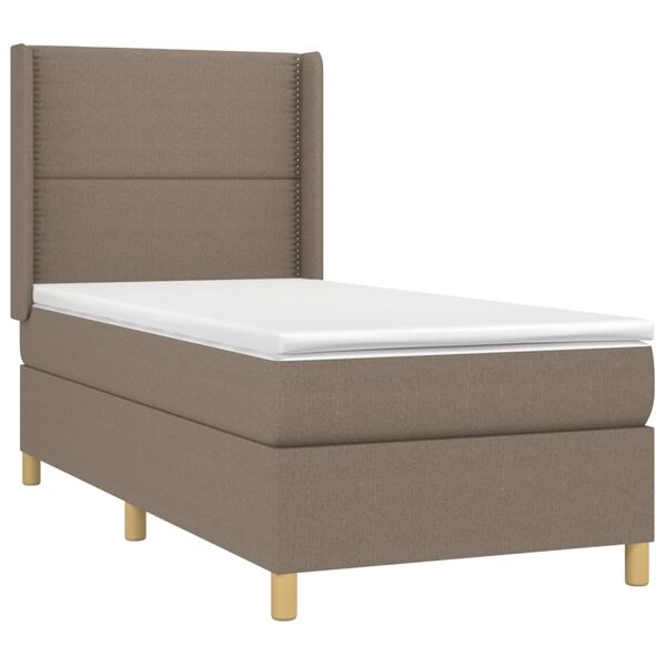 vidaXL Boxspringbett mit Matratze & LED Dunkelbraun 90x200 cm Stoff