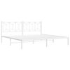 vidaXL Bettgestell mit Kopfteil Metall Wei&szlig; 193x203 cm